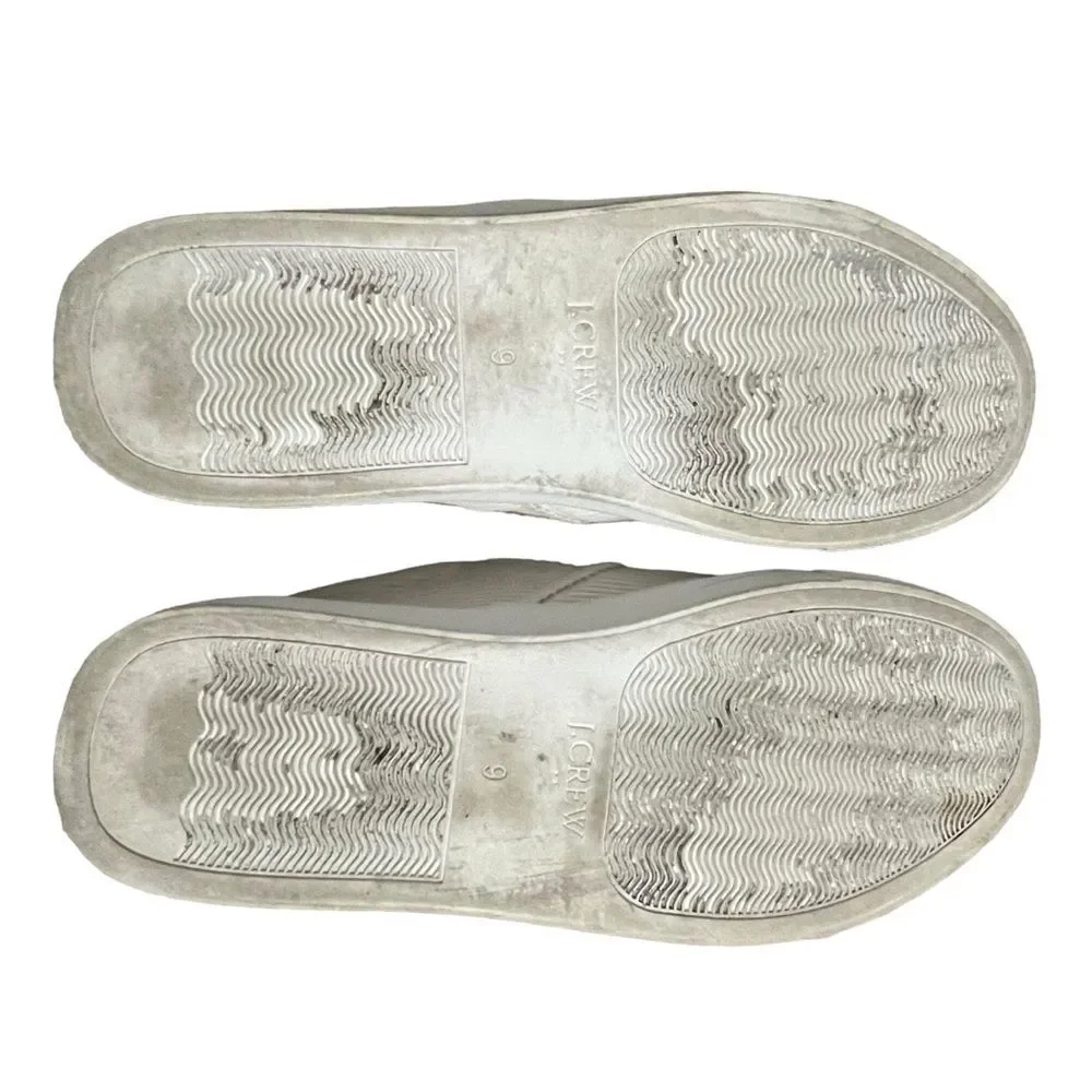 J Crew  Woman's Ivory Corduroy Slip-On Sneakers with Sherpa Lining Cozy Size 9
